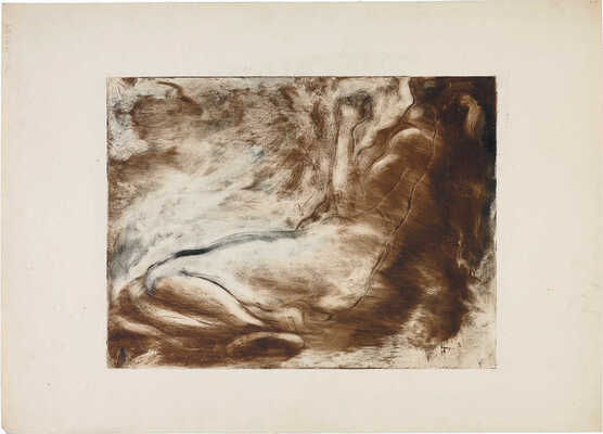 Быковская Евгения Константиновна, Костин Сергей Николаевич, Гущин Николай Михайлович, Аркадьевский Сергей Герасимович, Фроман Павел Петрович, Шумилович С.. Из собрания Лидина подборка из семи листов с изображениями обнаженных натурщиц